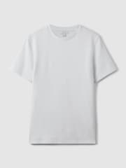Reiss White Cooper Slim Fit Honeycomb T-Shirt - Image 2 of 7