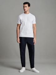 Reiss White Cooper Slim Fit Honeycomb T-Shirt - Image 3 of 7