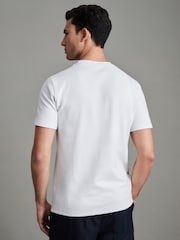 Reiss White Cooper Slim Fit Honeycomb T-Shirt - Image 4 of 7