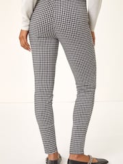 Roman Black Check Print Ponte Slim Leg Trousers - Image 4 of 5
