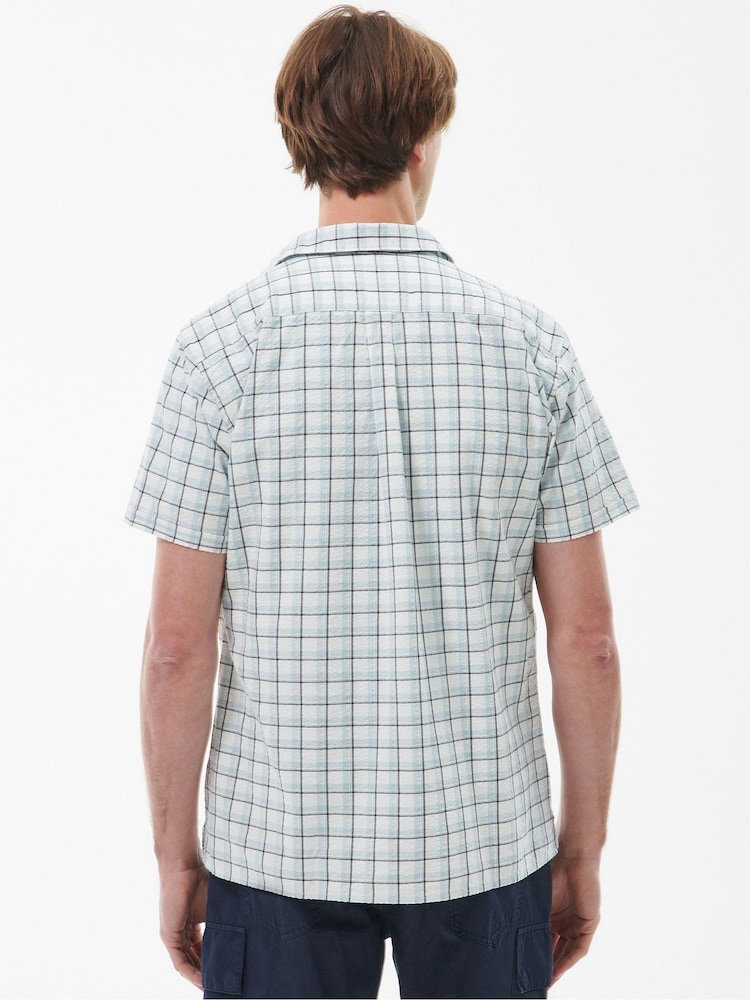 Barbour® Margrave Seersucker White Short Sleeve Shirt - Image 2 of 5