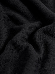 Black Cosy V-Neck Long Sleeve Longline Tunic Jumper - Image 6 of 6
