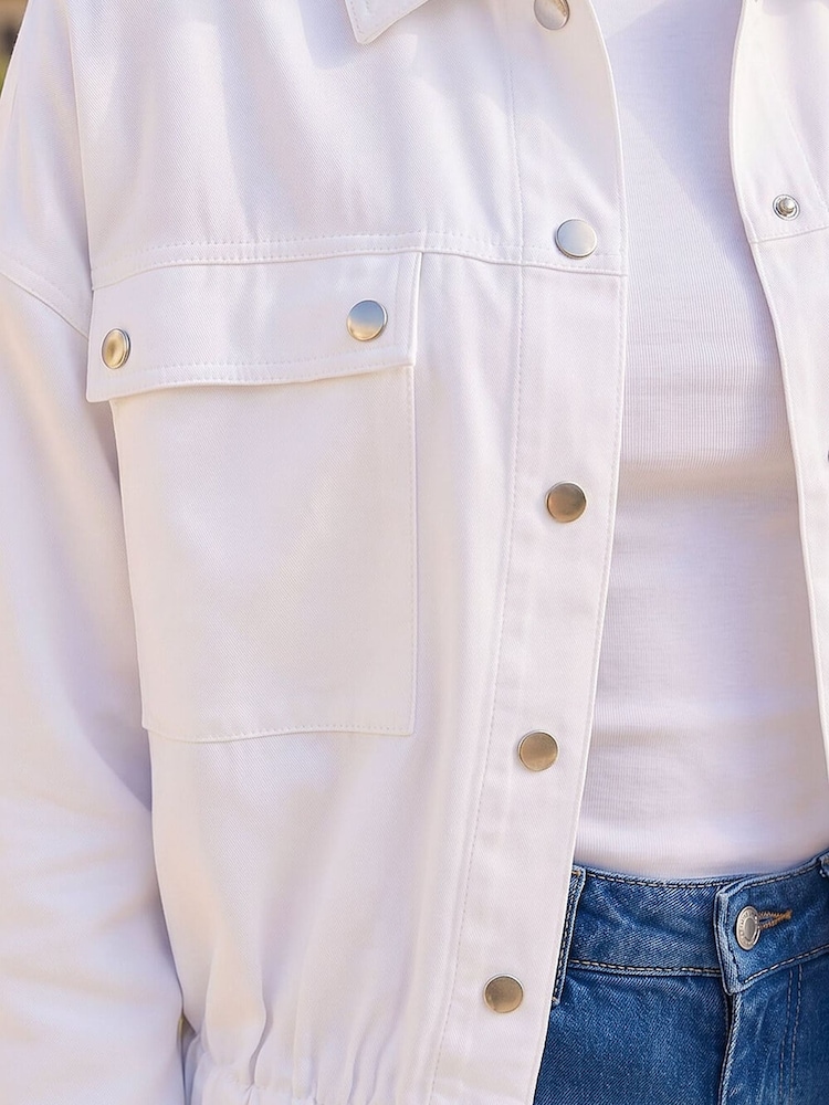 Roman White Utility Collared Pocket Jacket - Image 4 of 4