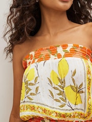 Yellow Lemon Print Sparkle Bandeau Boobtube Vest - Image 3 of 4