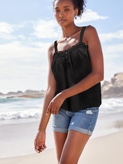Black Sleeveless Cami Top - Image 1 of 4