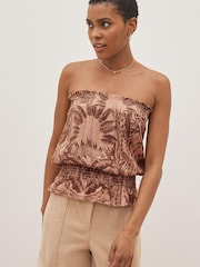 Pink Tiger Print Sparkle Bandeau Boobtube Vest - Image 1 of 4