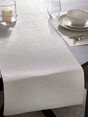 Silver Metallic PVC Wipeclean Kitchen Table Runner - Image 1 of 5