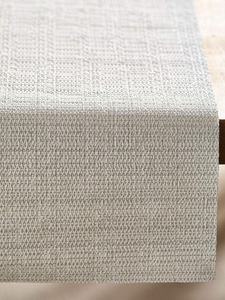 Silver Metallic PVC Wipeclean Kitchen Table Runner - Image 2 of 5