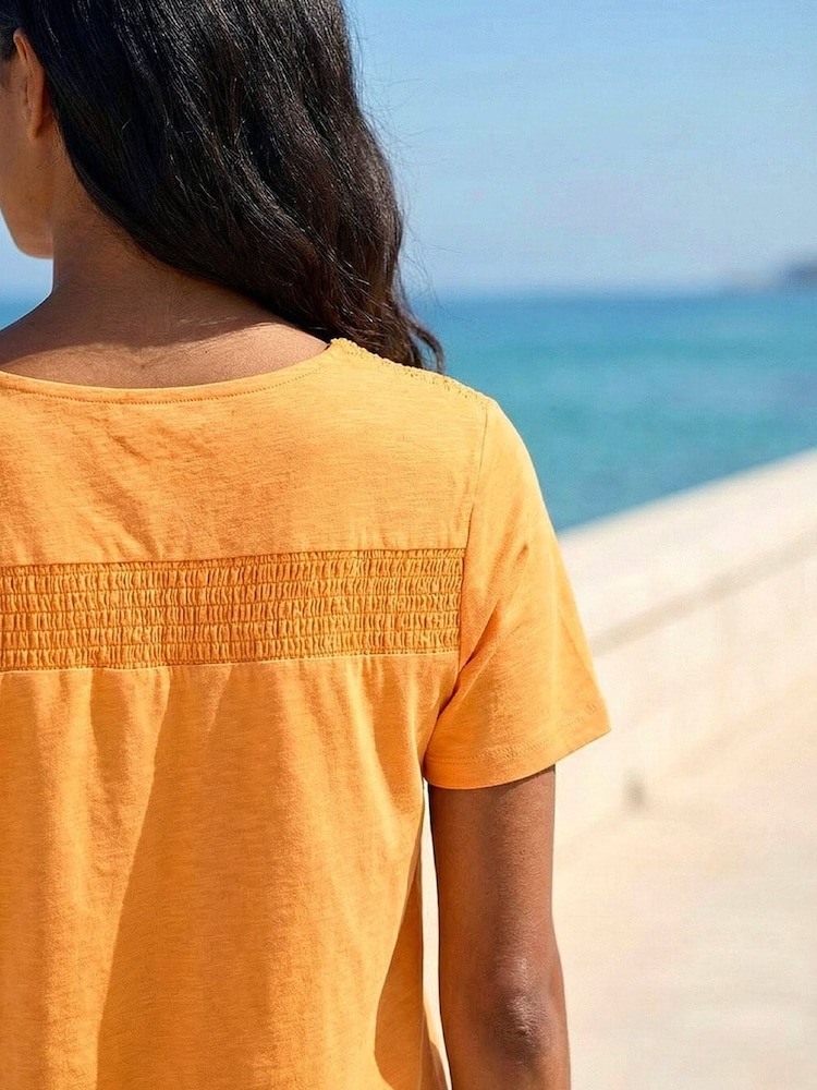 Roman Orange Shirred Shoulder T-Shirt - Image 2 of 4