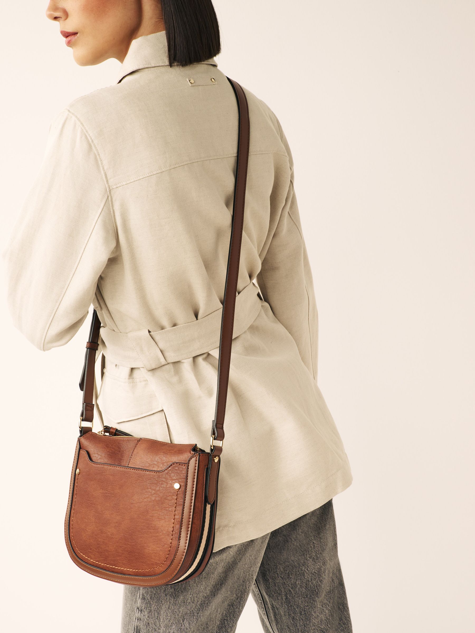 Buy Tan Brown Saddle Cross Body Bag from Next Luxembourg
