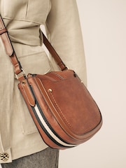 Tan Brown Saddle Cross-Body Bag - Image 2 of 8