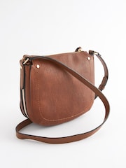 Tan Brown Saddle Cross-Body Bag - Image 4 of 8