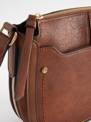 Tan Brown Saddle Cross-Body Bag - Image 5 of 8