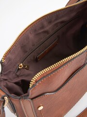 Tan Brown Saddle Cross-Body Bag - Image 8 of 8
