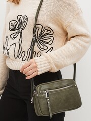 Khaki Green Utility Stud Cross-Body Bag - Image 1 of 6