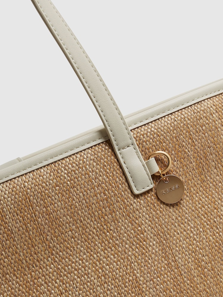 Sac fourre-tout Reiss Dena en raphia - Image 3 of 5