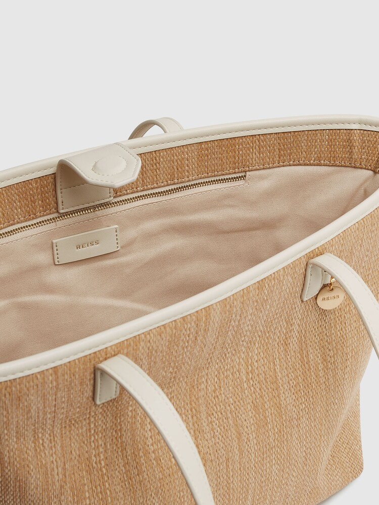 Sac fourre-tout Reiss Dena en raphia - Image 4 of 5