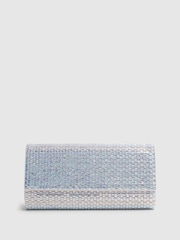 Reiss Silver Dakota Disco Baguette Bag - Image 1 of 7