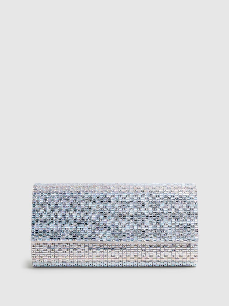 Reiss Silver Dakota Disco Baguette Bag - Image 1 of 7