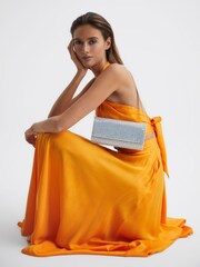 Reiss Silver Dakota Disco Baguette Bag - Image 2 of 7