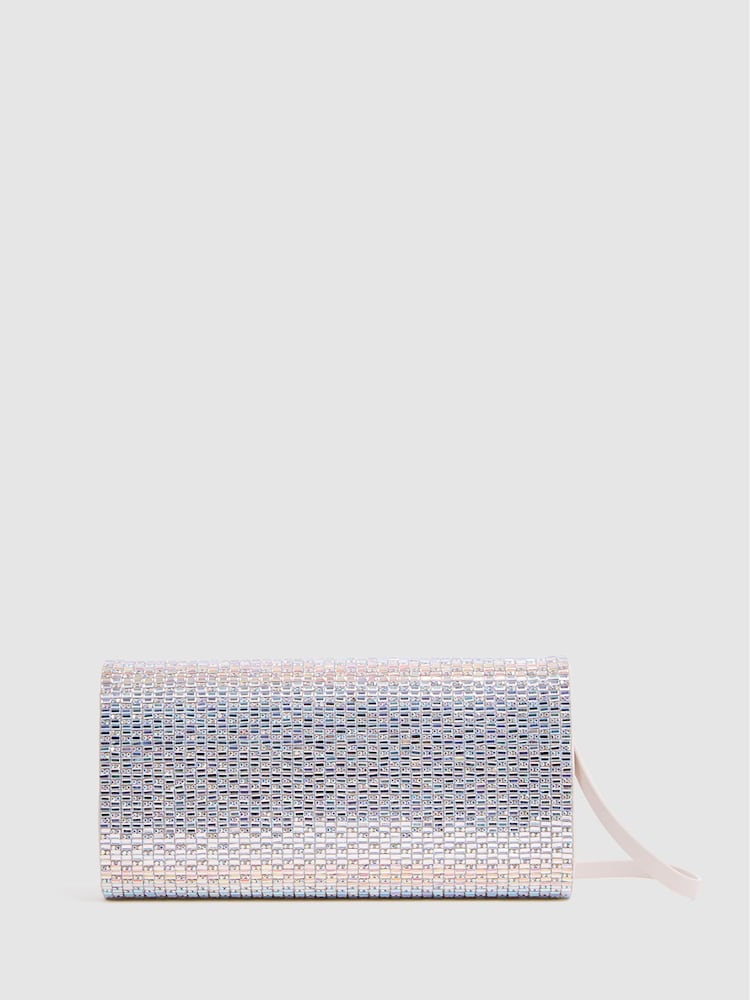 Reiss Silver Dakota Disco Baguette Bag - Image 7 of 7