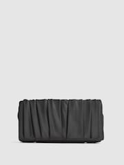 Черный - Атласный плиссированный клатч Reiss Camille - Изображение 1 из 6