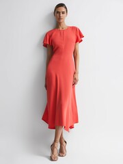 Reiss Coral Eleni Petite Cap Sleeve Maxi Dress - Image 4 of 7
