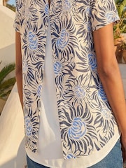Roman Cream Floral Print Double Layer Top - Image 2 of 4