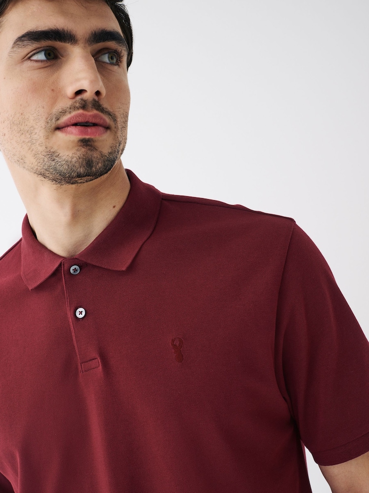 Rouge bordeaux - Ajustement régulier - Polo Manches courtes Pique - Image 1 of 7