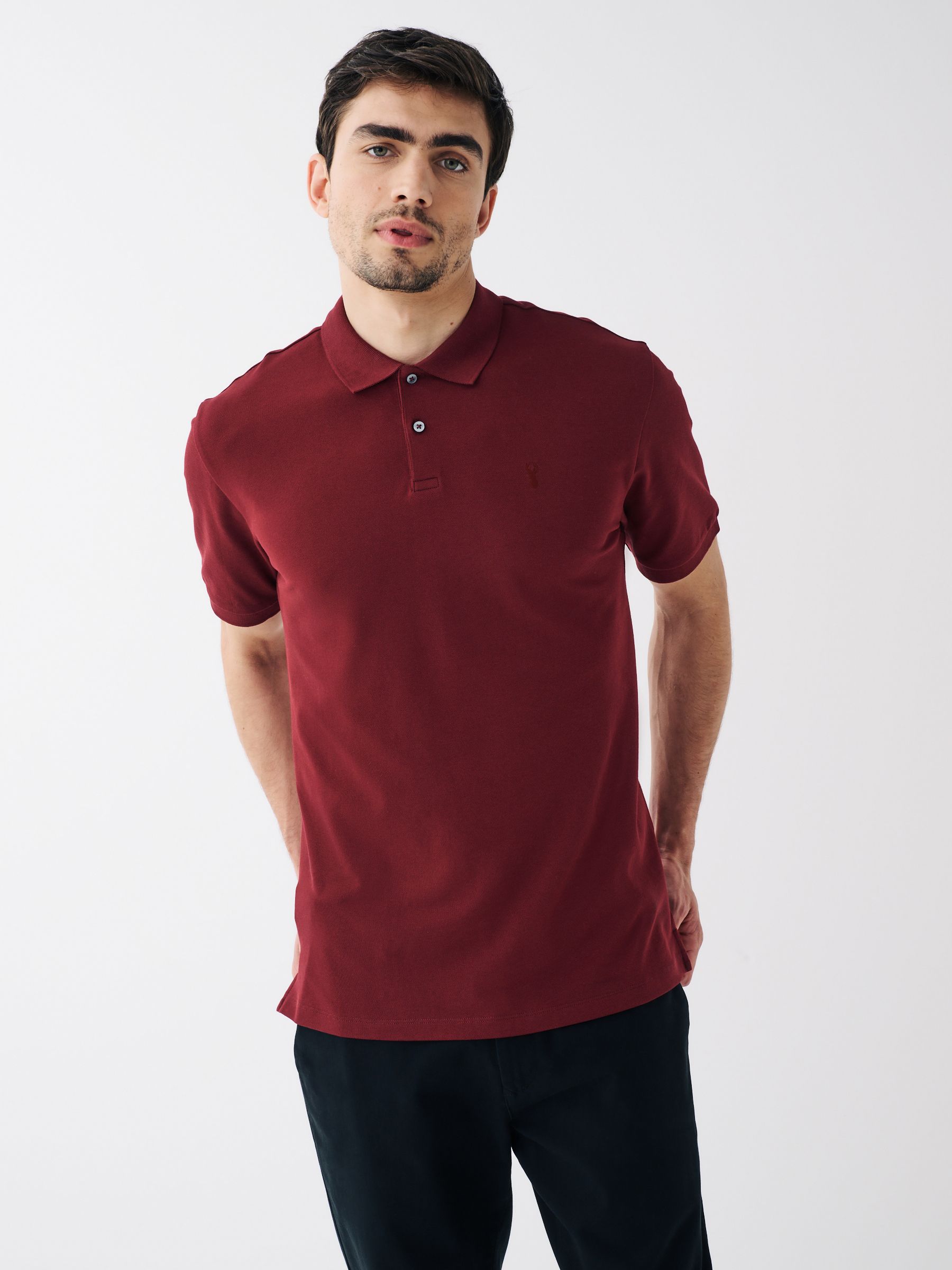 Buy Red Burgundy Regular Fit Short Sleeve Pique Polo Shirt from Next USA