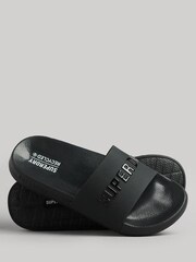Superdry Black Code Logo Vegan Pool Sliders - Image 2 of 4
