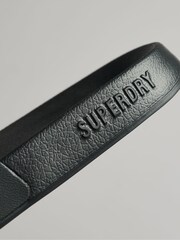 Superdry Black Code Logo Vegan Pool Sliders - Image 4 of 4