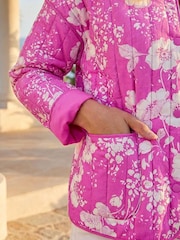 Roman Pink Floral Print Cotton Jacket - Image 2 of 4