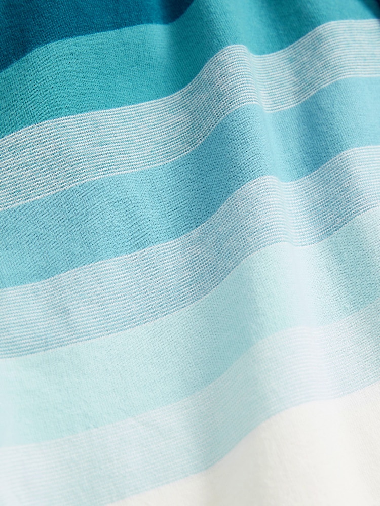 Blue Gradient Colourblock Polo Shirt - Image 7 of 7