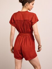 Rust Short Sleeve Utility Playsuit - Image 2 of 4