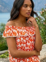 Top estampado con escote bardot y detalle de adorno de Roman - Imagen 3 de 5