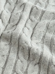 Grey Regular Cable Zip Neck Jumper With Wool - Image 8 of 8