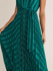 Phase Eight Green Beverley Stripe Jacquard Midaxi Dress - Image 5 of 6