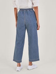 Monsoon Blue Light Harper Crop Wide Leg Pull-On Jeans - Image 2 of 4