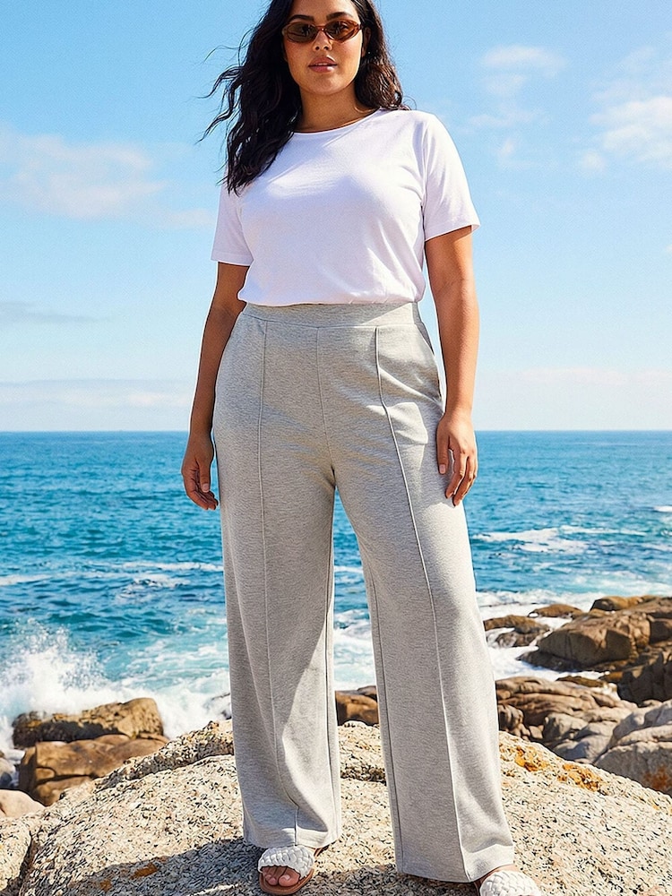 Roman Grey Curve Front Pleat Trousers - Image 1 of 4
