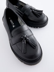 Matt Black School Chunky Tassel Loafers - Image 4 of 6