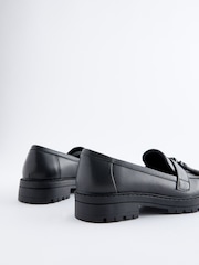 Matt Black School Chunky Tassel Loafers - Image 5 of 6