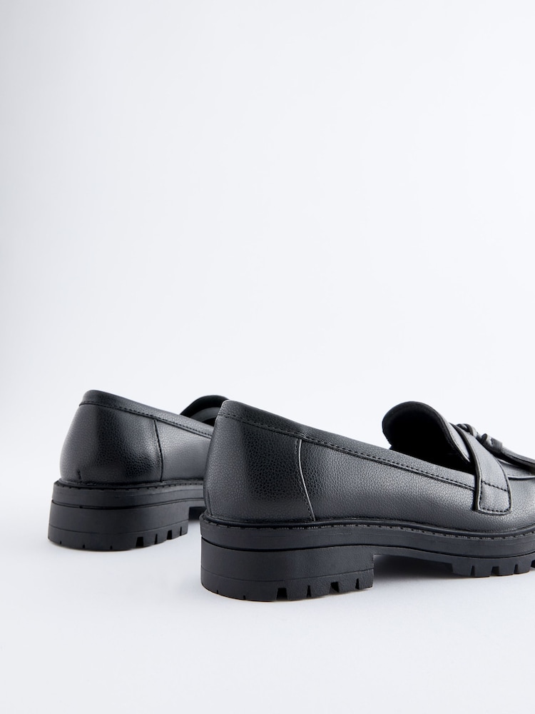 Noir mat - Mocassins épais à pampilles pour l’école - Image 5 of 6