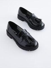 Black Patent School Chunky Tassel Loafers - Image 1 of 6