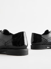 Black Patent School Lace-Up Brogue Detail Shoes - Image 7 of 7