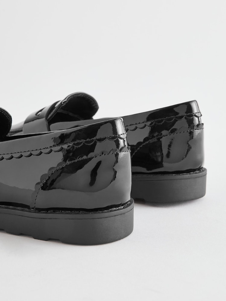 Brevet noir - Mocassins School en cuir à semelle slim - Image 7 of 7