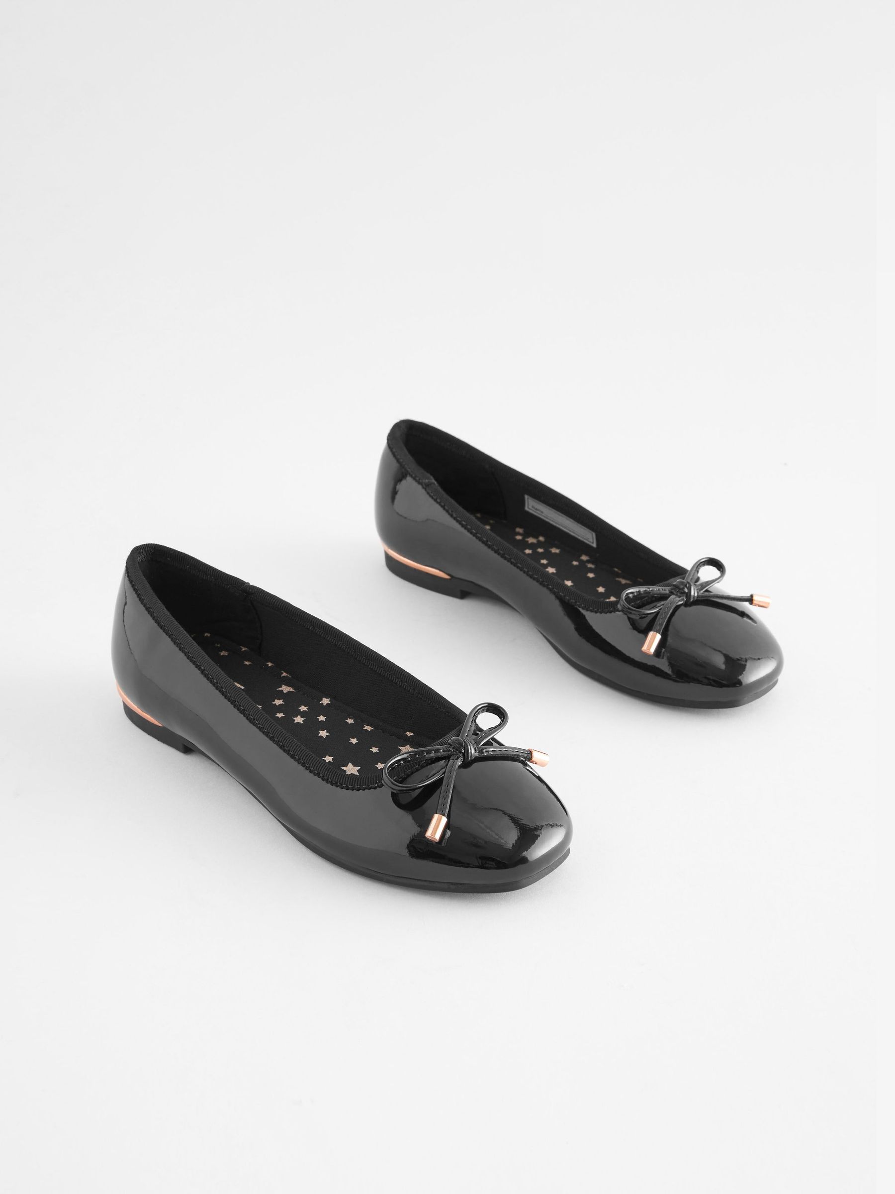 Buy Black Patent School Bow Ballet Shoes from Next Singapore