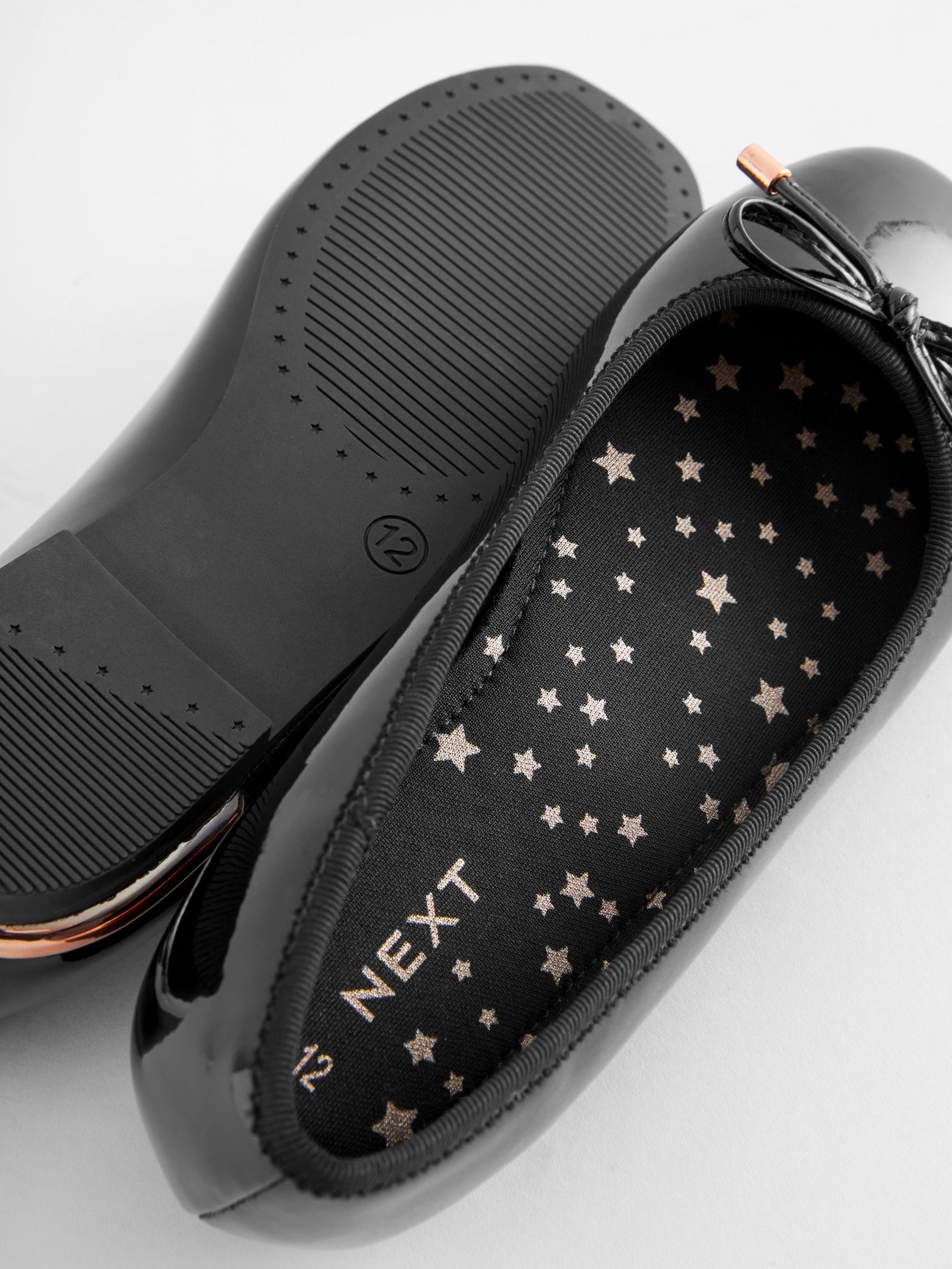 Buy Black Patent School Bow Ballet Shoes from Next Austria