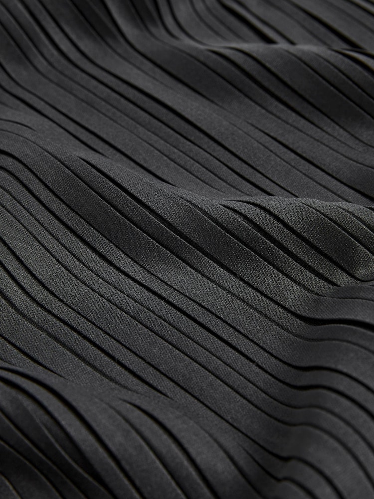 Black Plisse Midi Skirt - Image 4 of 4