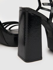 Schuh Black Skylar Snake Square Toe Heels - Image 4 of 4